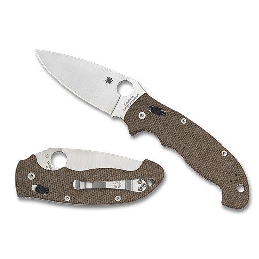 Spyderco Couteau Manix 2 Xl Micarta Brun Cru-wear