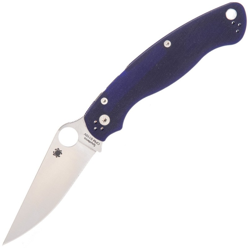 Spyderco Couteau Military 2 G10 Bleu