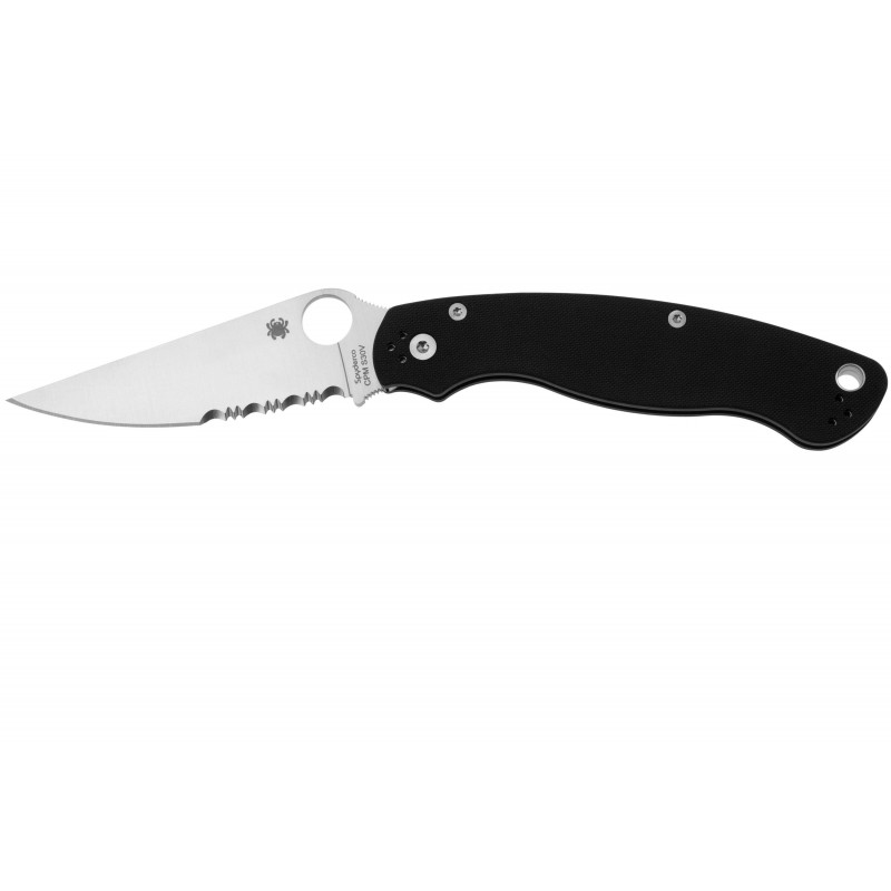 Spyderco Couteau Military 2 G10 Noir Semi-dentee
