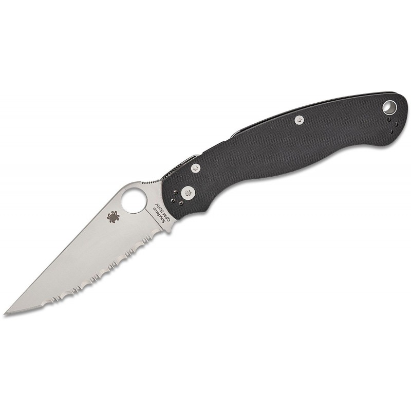 Spyderco Couteau Military 2 G10 Noir A Dents
