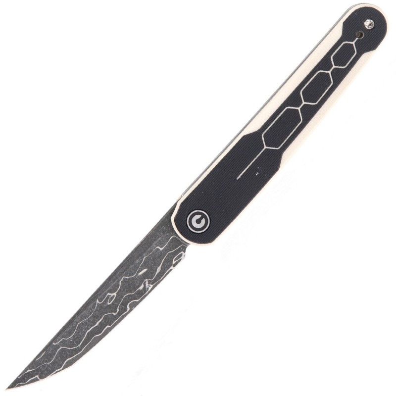 Civivi Couteau  Kwaiq G10 Noir/ivoire Damas