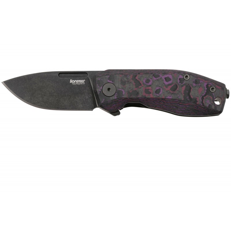 Lionsteel Couteau Nano Fibre de Carbone Violet Blackwash