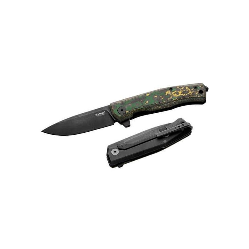 Lionsteel Couteau Myto Fibre de Carbone Toxic Stone Blackwash