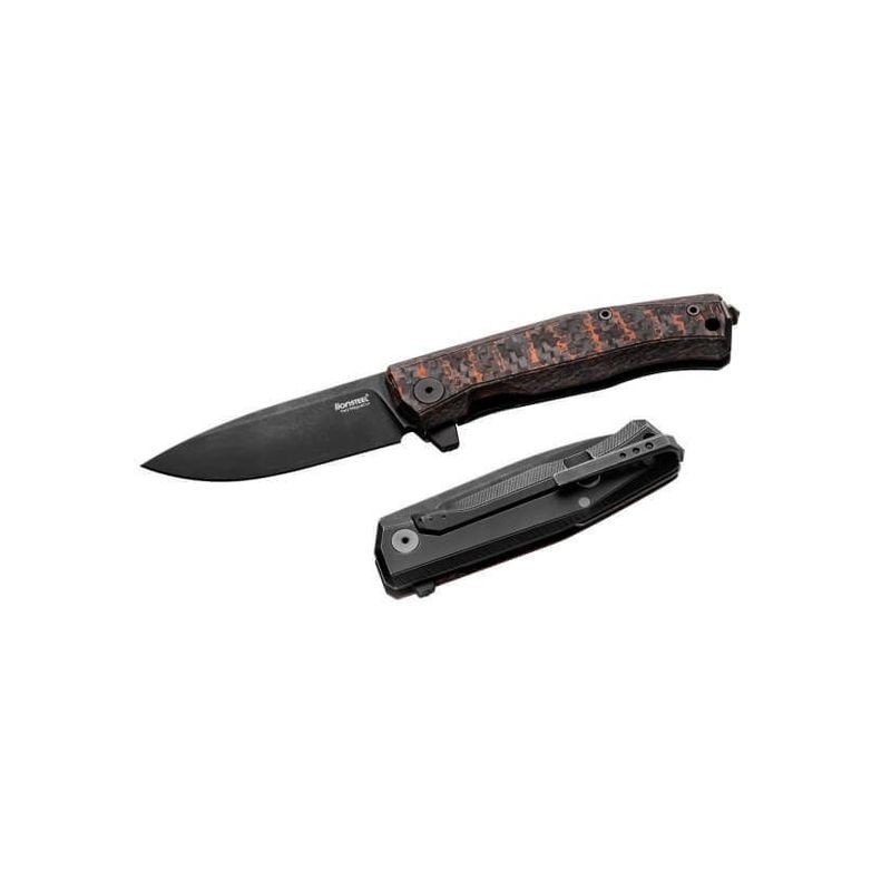 Lionsteel Couteau Myto Fibre de Carbone Snake Skin Blackwash