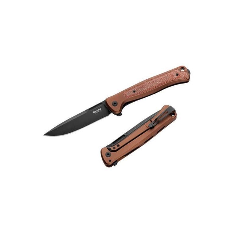 Lionsteel Couteau Skinny Aluminium Terre/micarta Naturel Blackwash