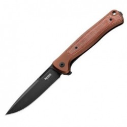 Lionsteel Couteau Skinny Aluminium Terre/micarta Naturel Blackwash - Image 3