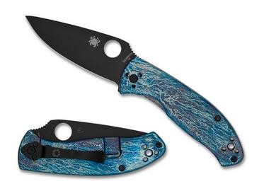 Spyderco COUTEAU SPYDERCO TENACIOUS TITANIUM BLEU LAME NOIRE