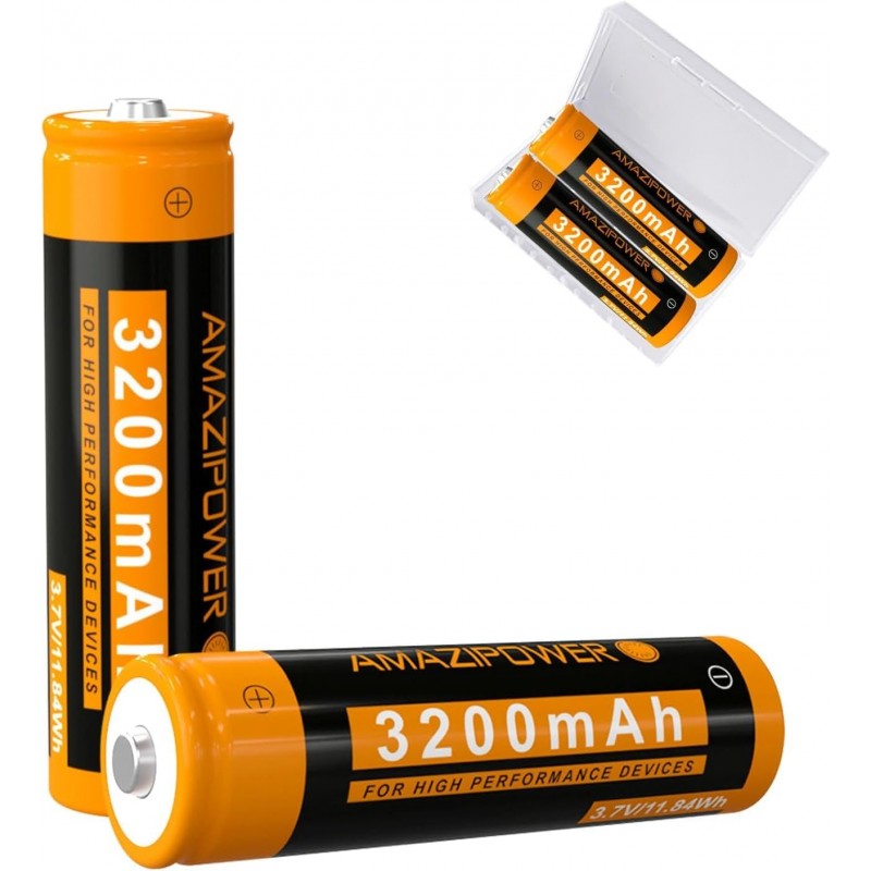 FranceOutdoor Lot de 2 Batteries rechargeables 3,7 Volt - 3200mAh