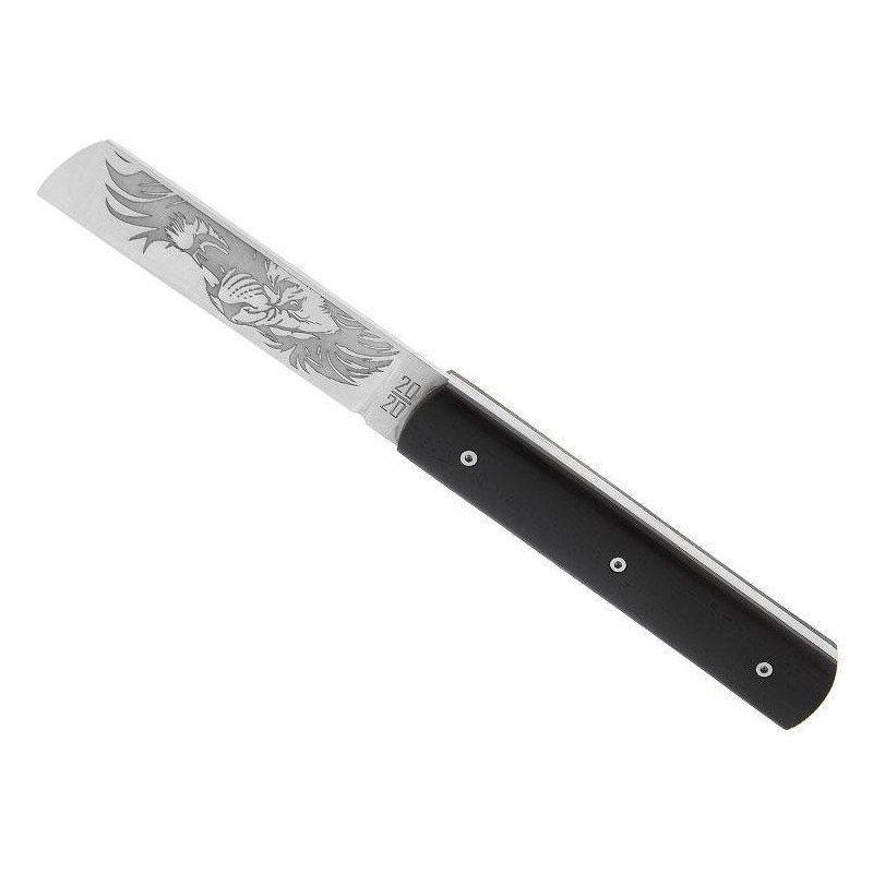Laguiole Le Fidèle Couteau Le Fidele 20/20 ébène 11cm inox décor lion
