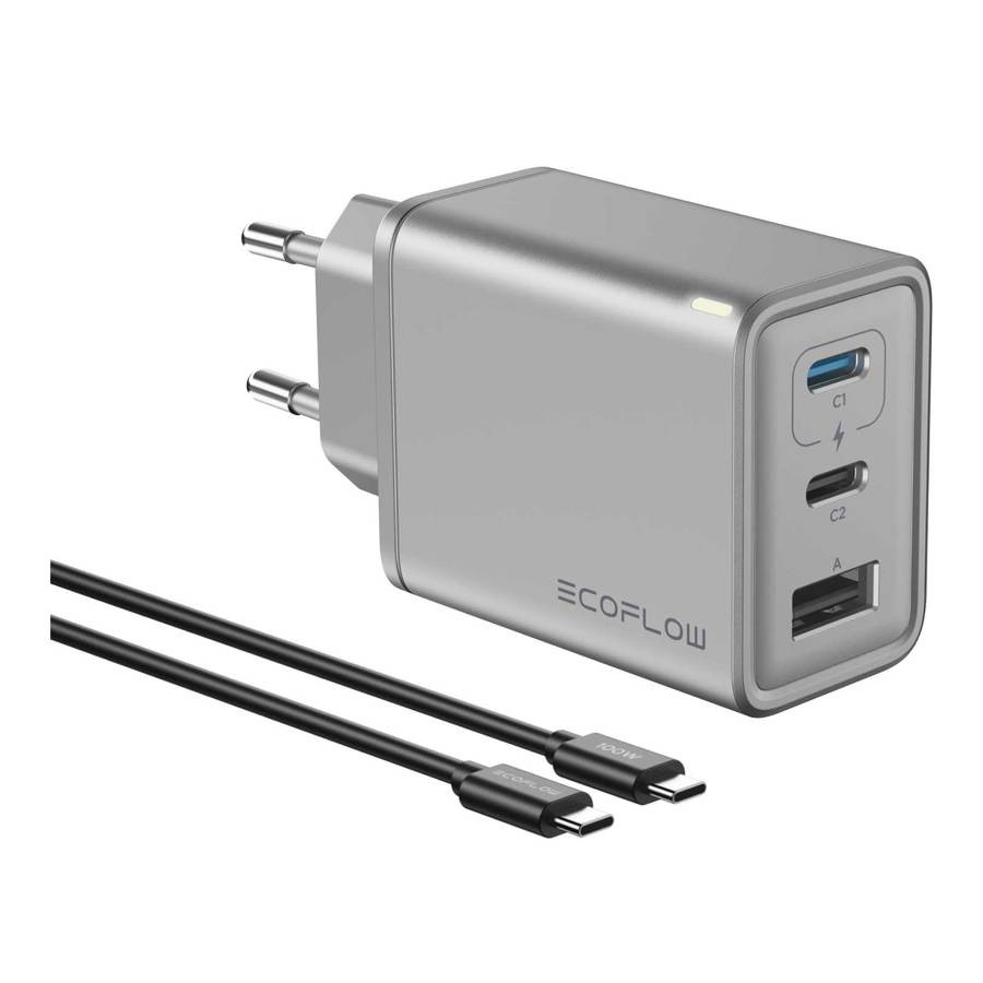 EcoFlow CHARGEUR GAN RAPID 65 W AVEC CÂBLE DE 100 W - ECOFLOW