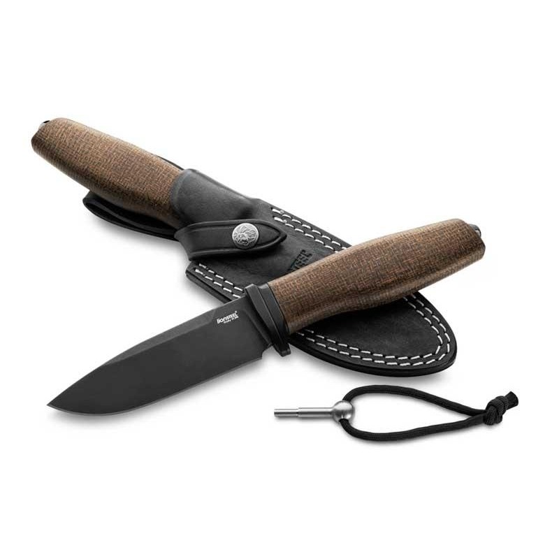Lionsteel Poignard acha micarta vert lame noire