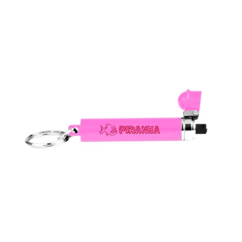 Piranha Porte-clés de défense aérosol rose au poivre