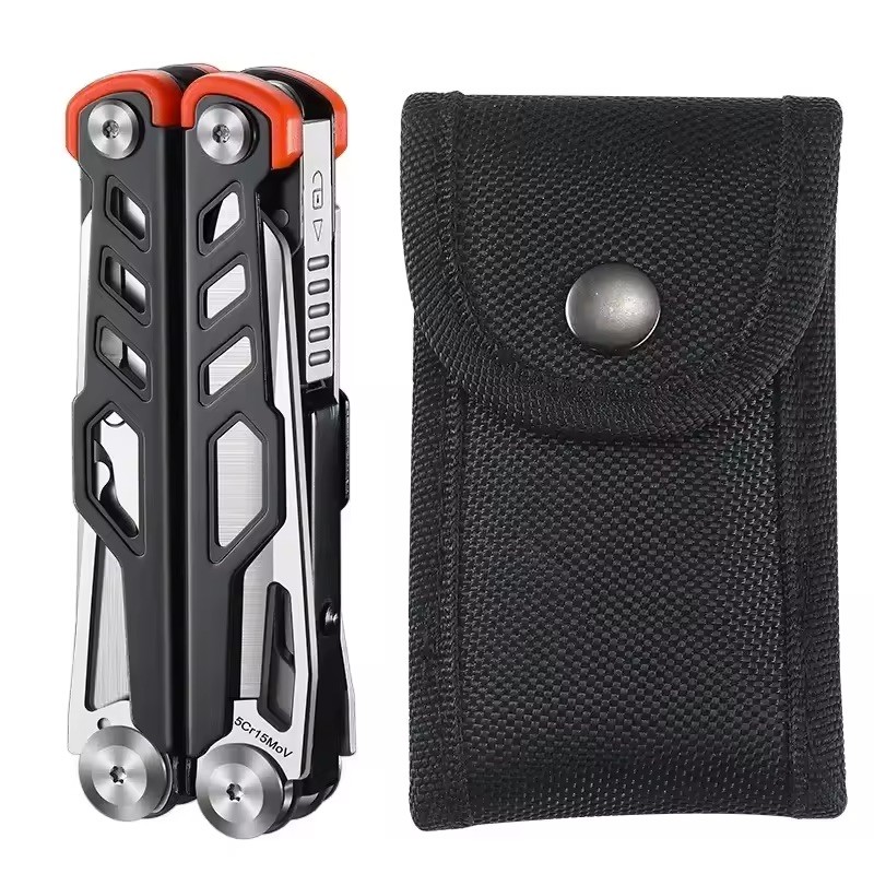 DiaCamping Pince EDC multifonction Noire avec Etui en nylon