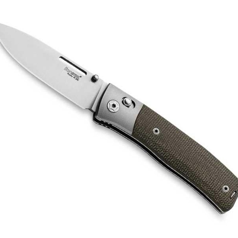 Lionsteel Couteau nini micarta vert mitre titanium