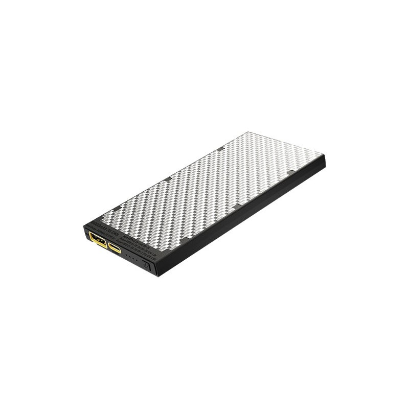 Nitecore Batterie externe en carbone argentée