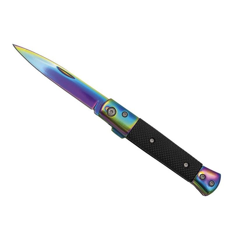 Third Couteau aluminium noir/arc-en-ciel 9,5cm inox