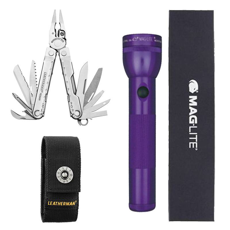  PACK COFFRETS CADEAUX : Lampe Torche Maglite ML2 + Outil Leatherman SuperTool 300 + Etui