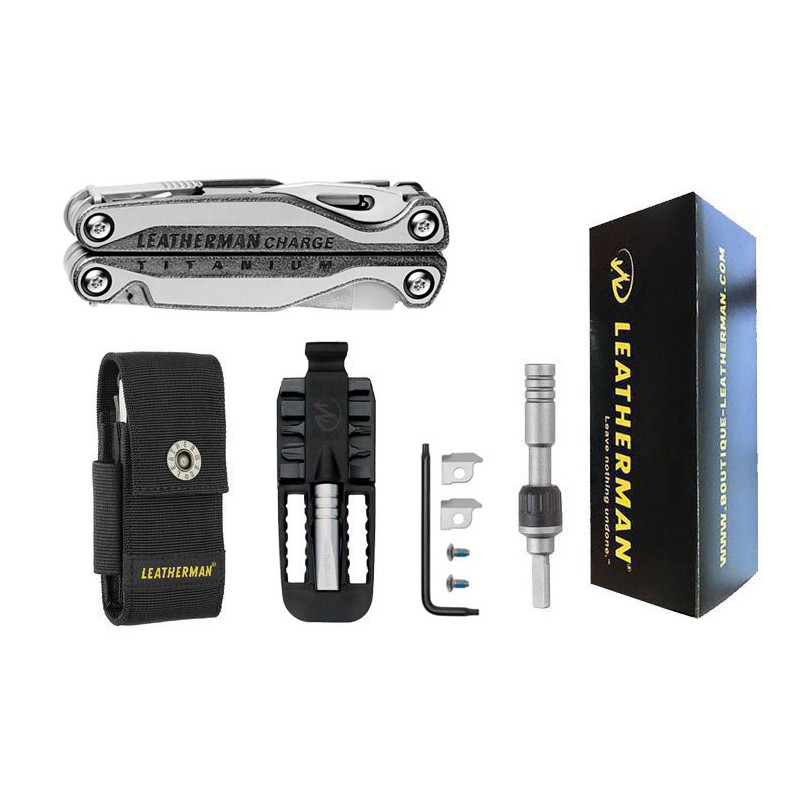 Leatherman Coffret cadeau : Pack Essentiel Charge TTI Plus + Embout Cliquet + Adaptateur amovible avec 5 embouts + Kit cisaille