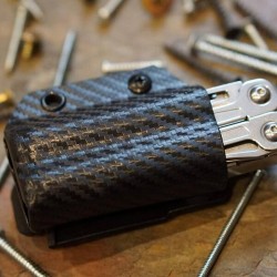 Clip & Carry Etui Kydex pour Leatherman Wingman, Sidekick, Rebar, Rev - Fibre Carbone noir - Image 6