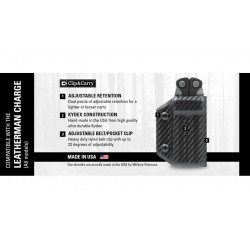 Clip & Carry Etui Kydex pour pince Leatherman Charge & Charge+ - Fibre Carbone Orange - Image 3