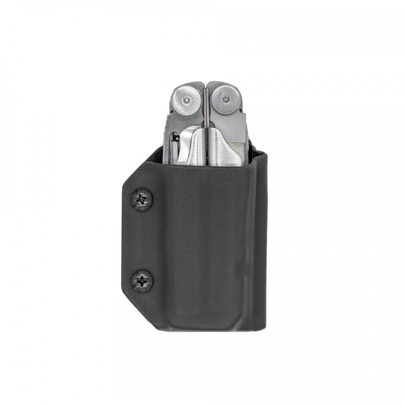 FranceOutdoor Étui cuir noir cousu main pour pince Leatherman Wave