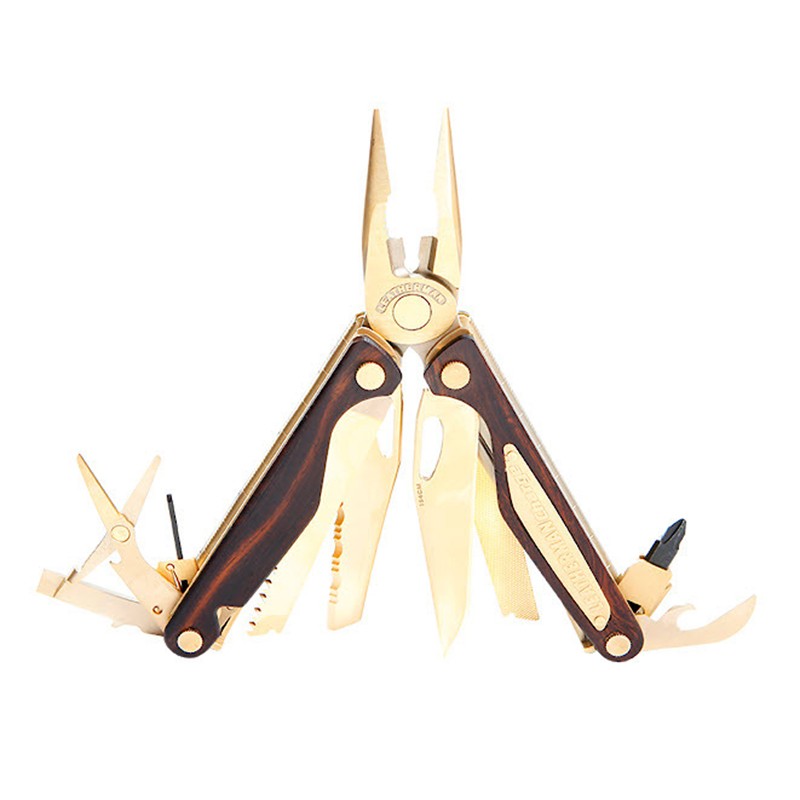 Leatherman Outil multifonction Charge - Midas - Plaqué OR - Avec poignées finition bois.
