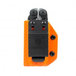 Clip & Carry Etui Kydex pour pince Leatherman Surge - Fibre Carbone Orange - Image 2