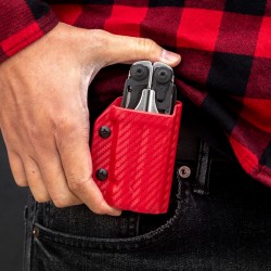 Clip & Carry Etui Kydex pour pince Leatherman Surge - Fibre Carbone Rouge - Image 4