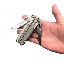 FranceOutdoor Lame de couteau en acier Damas pour Leatherman TTI Charge - Image 3