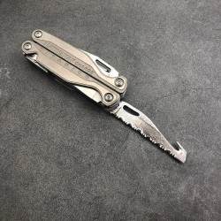 FranceOutdoor Lame de couteau dentelé en acier Damas pour Leatherman TTI Charge - Image 4