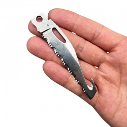 FranceOutdoor Lame de couteau dentelé en acier Damas pour Leatherman TTI Charge - Image 2