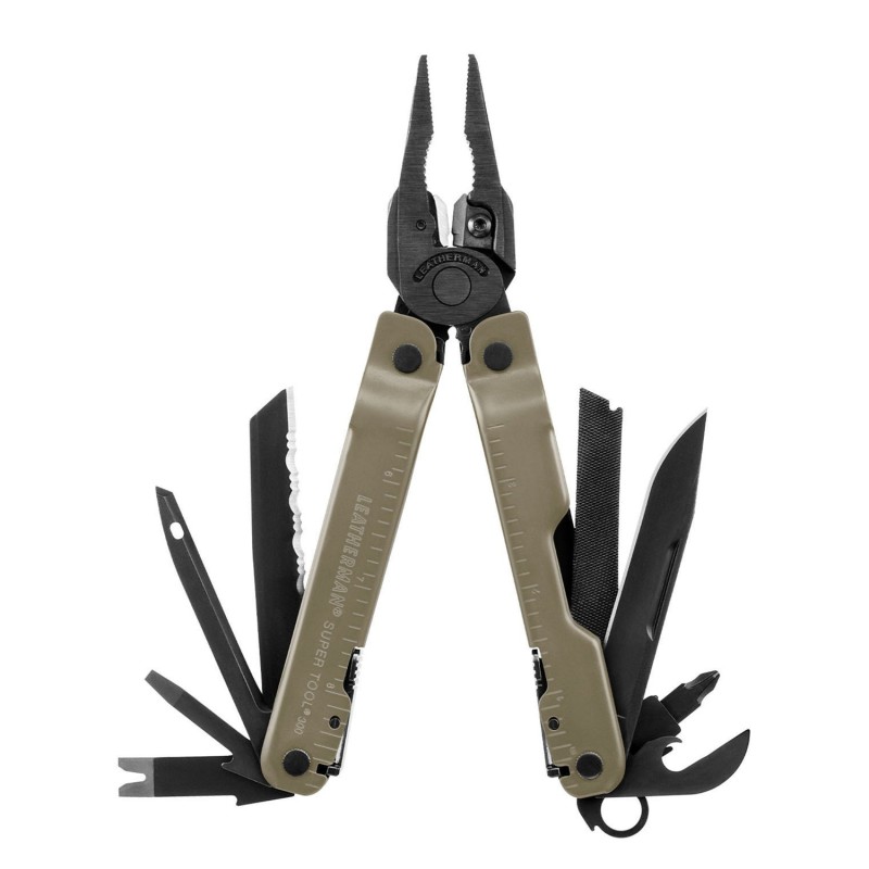 Leatherman Outil Multifonctions Super Tool 300M Coyote avec étui Molle Noir