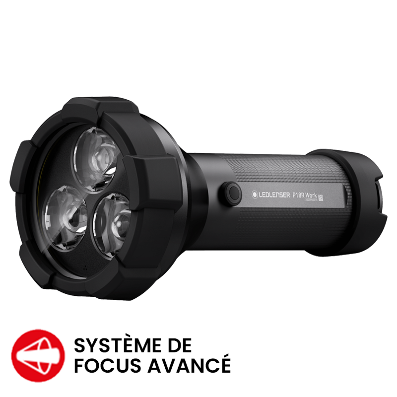 LEDLENSER Lampe de poche rechargeable p18r work 4500 lumen ip54 focus lumière naturelle