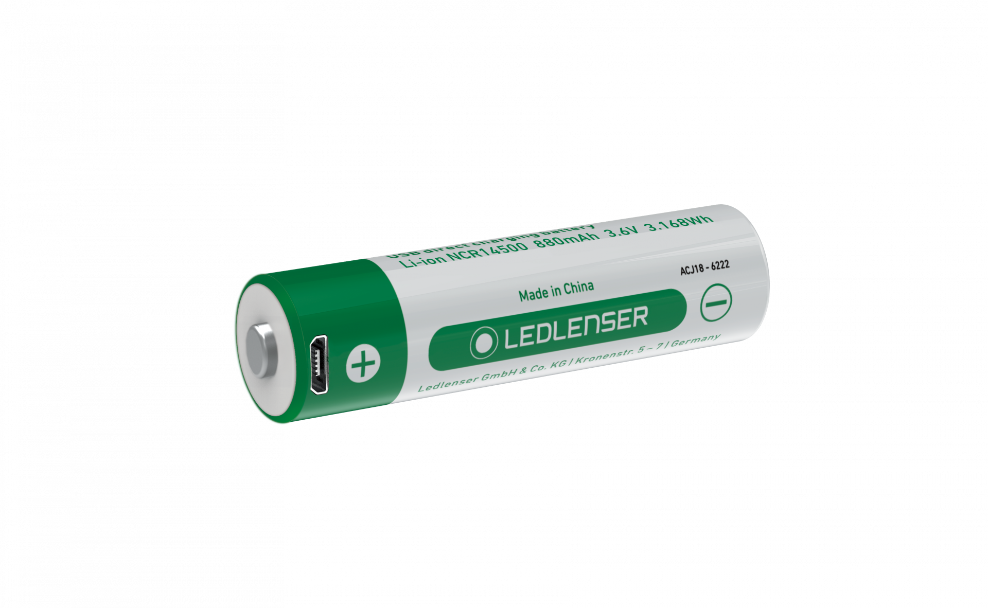 LEDLENSER Batterie rechargeable li-ion direct usb 3,6 v / 880 mah pour mh4, ml4, ml4 warm light, p5r core/work
